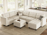 U Shaped Modular Sectional Sofa with Chaise Reversible, Oversized Modular Couch