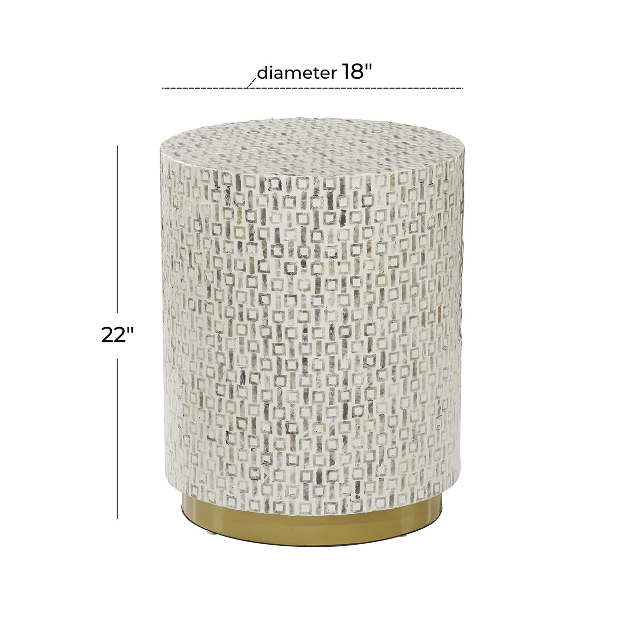 Contemporary Mother of Pearl Stool Accent,