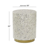 Contemporary Mother of Pearl Stool Accent,