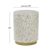 Contemporary Mother of Pearl Stool Accent,