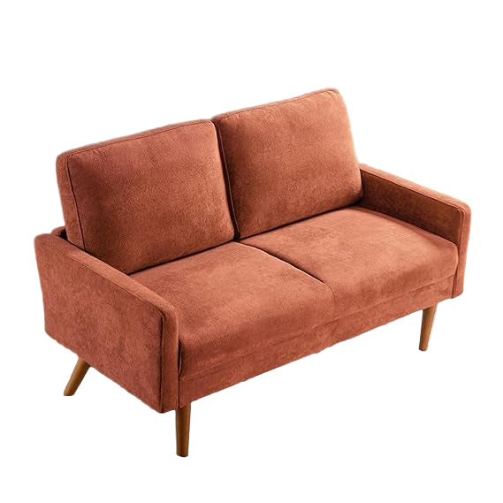 Modern Boucle Loveseat Sofa,2-Seater Fabric Love Seat w/ 2 Pillows