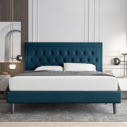 Full Size Bed Frame Upholstered Platform Bed with Adjustable Headboard