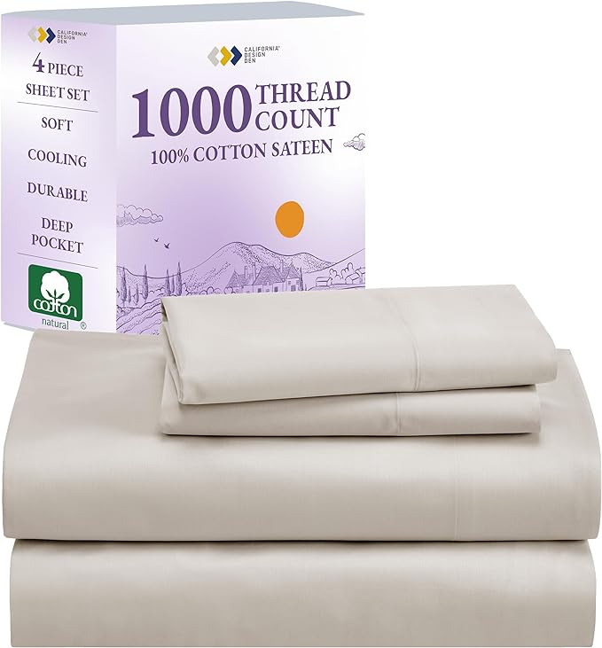 1000 Thread Count King Size Sheet Set, Winner Architectural Digest Best Sheet,