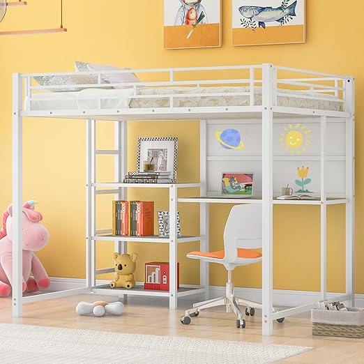 Twin Loft Bed with Stairs, Roof, Window and Full-Length Guardrail, House Loft Bed/Heavy