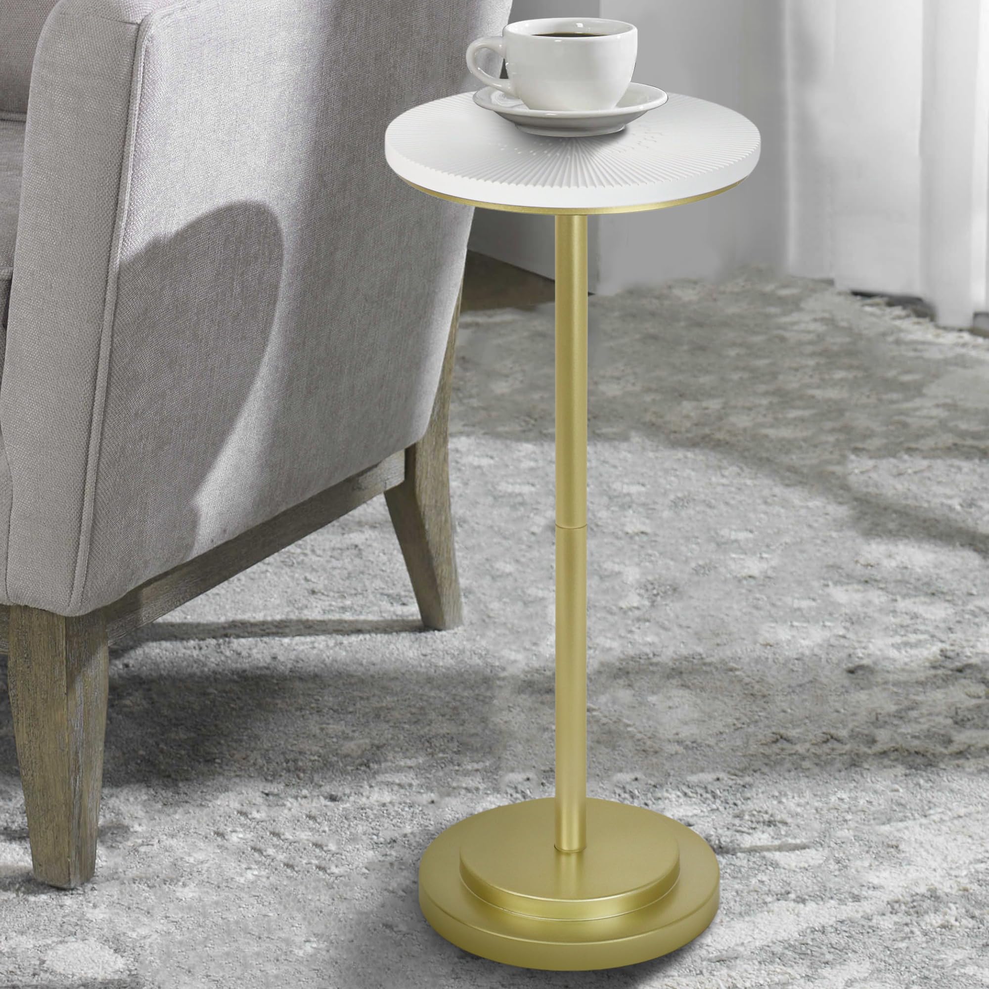 Drink Table, Carved Table Top Martini Table, Small Side Table