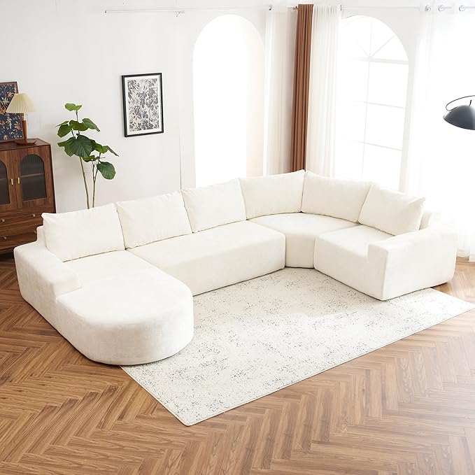 122.8" Modular Sectional Sofa Couch with Moveable Ottoman