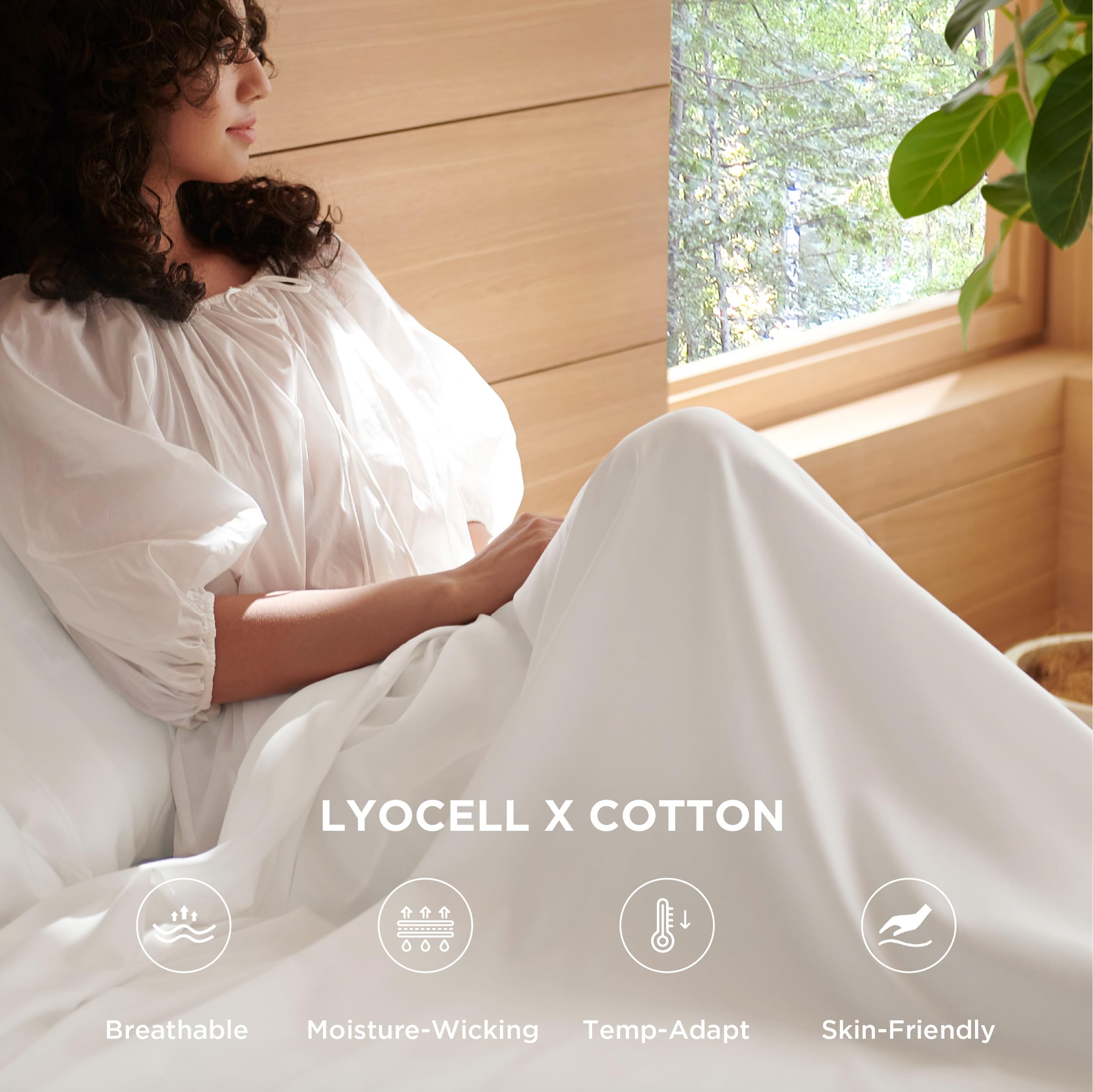 Cotton Sheet Set - Cooling Bed Sheets King, Silky Soft and Breathable Eucalyptus
