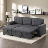 Modern Reversible Sleeper Sectional Sofa L-Shaped Pull Out Sleep Sofabed