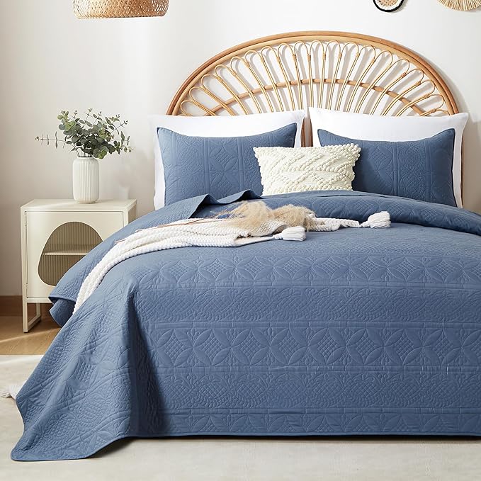 Pink Quilt Set Queen Size, Bohemian Queen Quilt Set for All Season