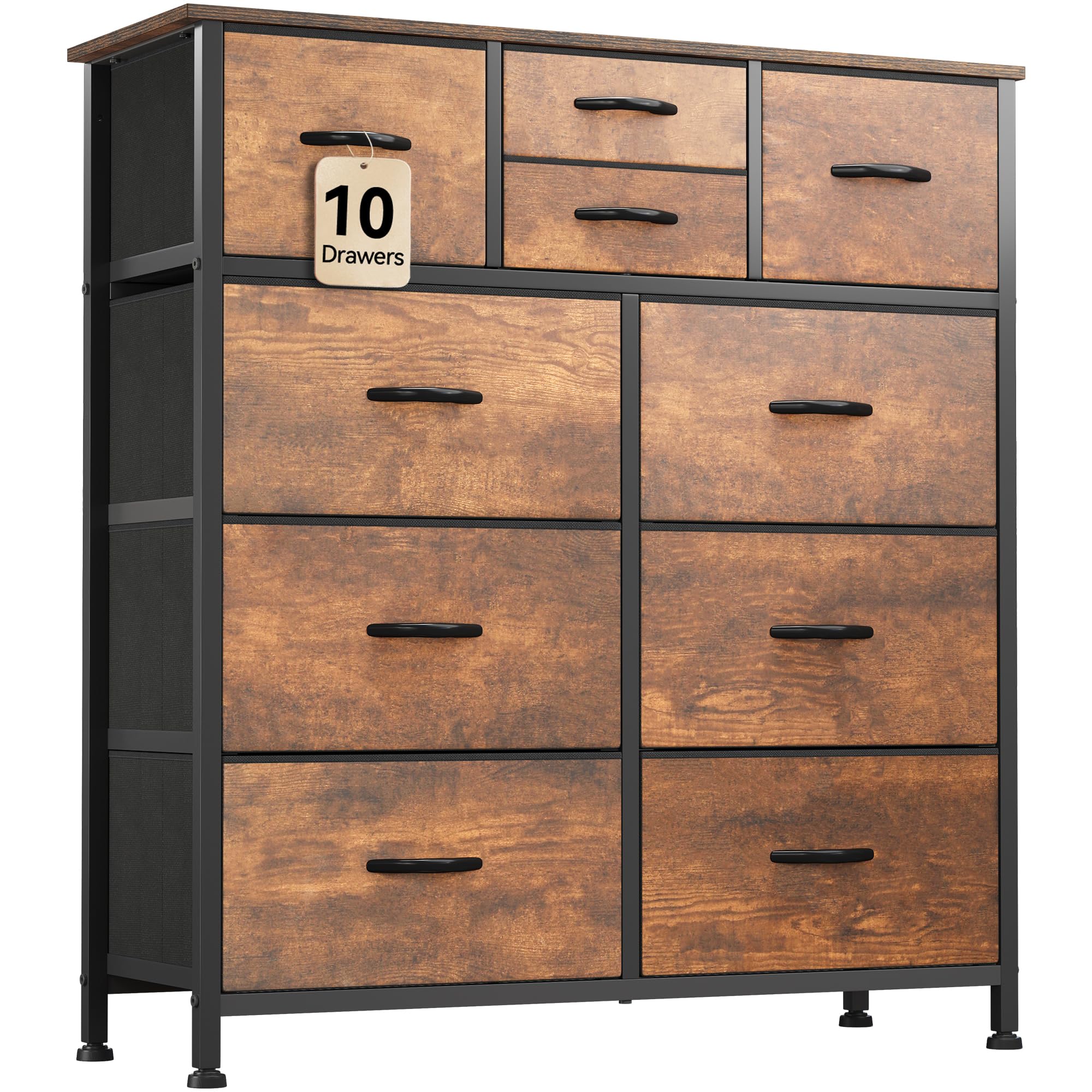 10 Drawer Dresser, Dresser for Bedroom, Fabric Storage Dresser