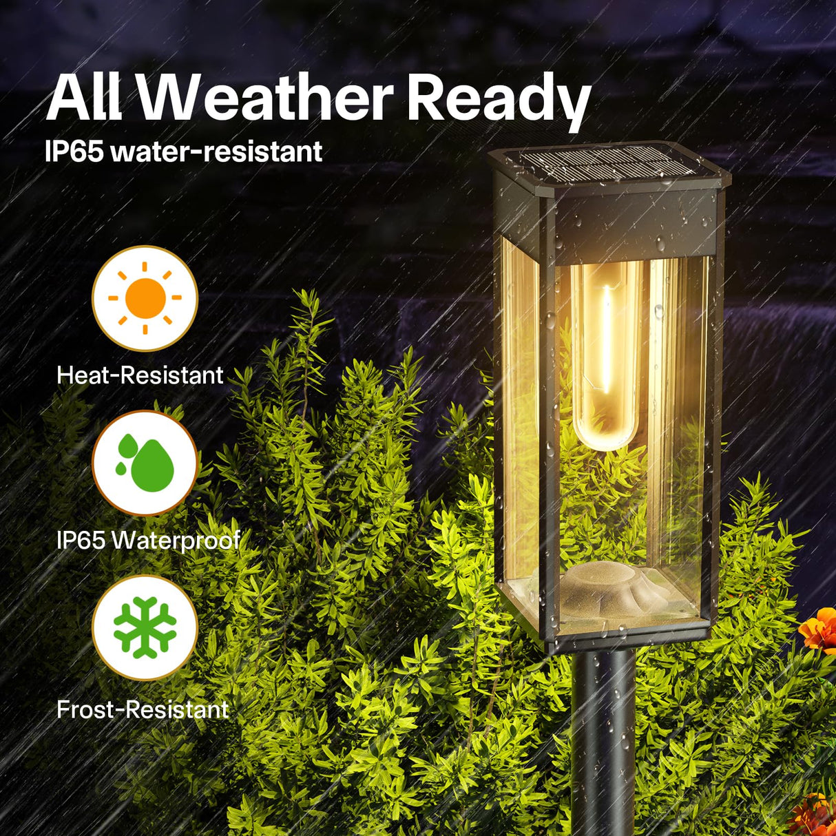 Solar Pathway Lights for Outside, 4 Pack Solar Garden Lights Outdoor