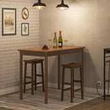 Bar Stool Set of 2, 26 Inches Kitchen Counter Stools With Footrest, Bamboo Bar Chairs