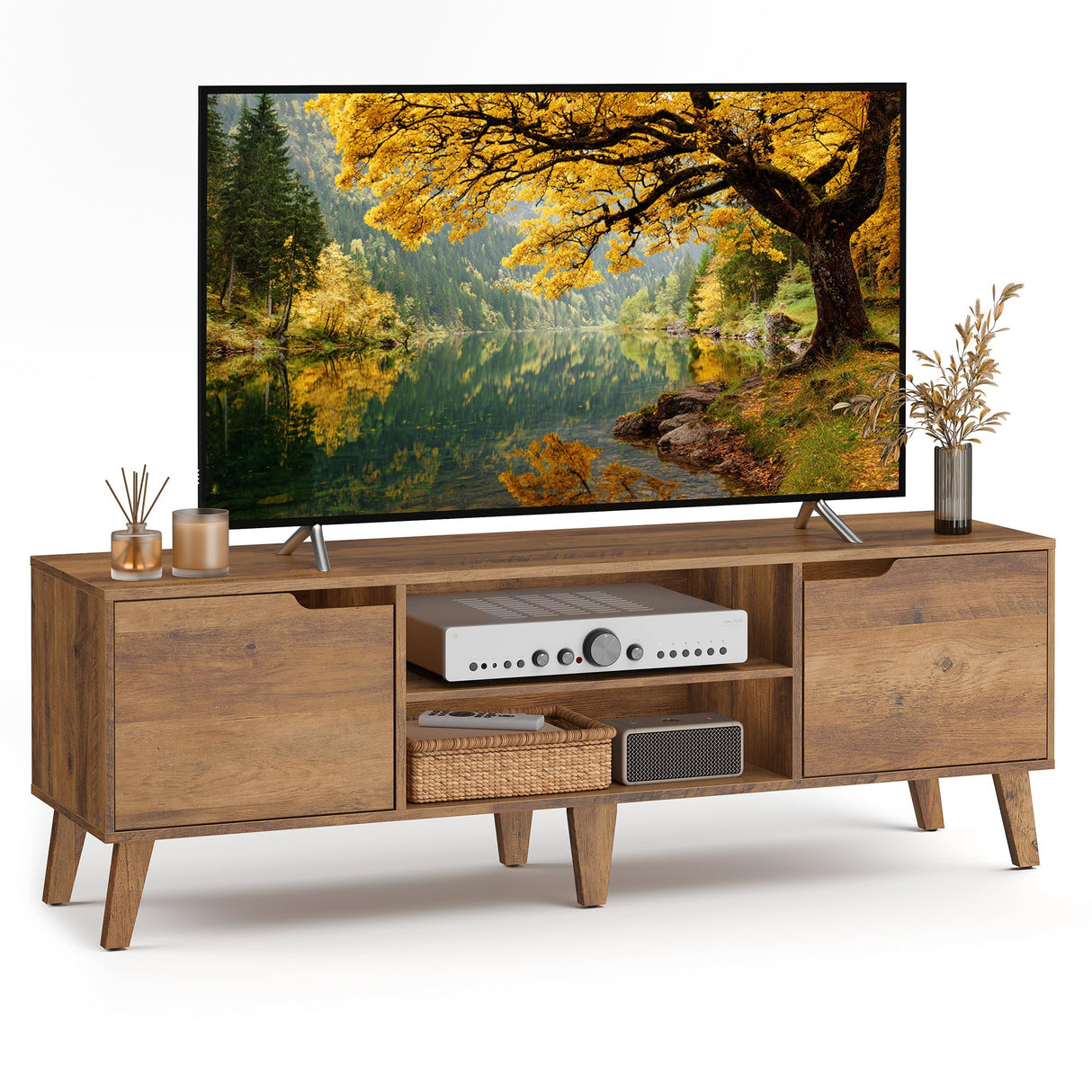 58-Inch TV Stand for 65-Inch TVs with Adjustable Shelf