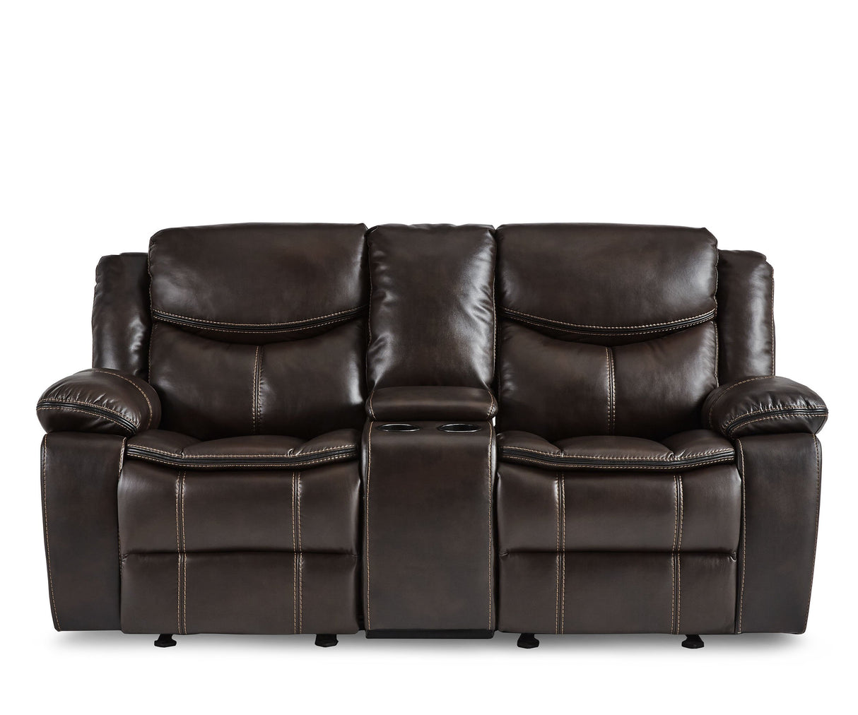 Homelegance Bastrop 79" Double Glider Reclining Loveseat (Manual), Brown