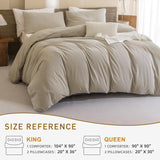 100% Cotton Linen Like Textured Comforter Set Queen(90x90 Inch)