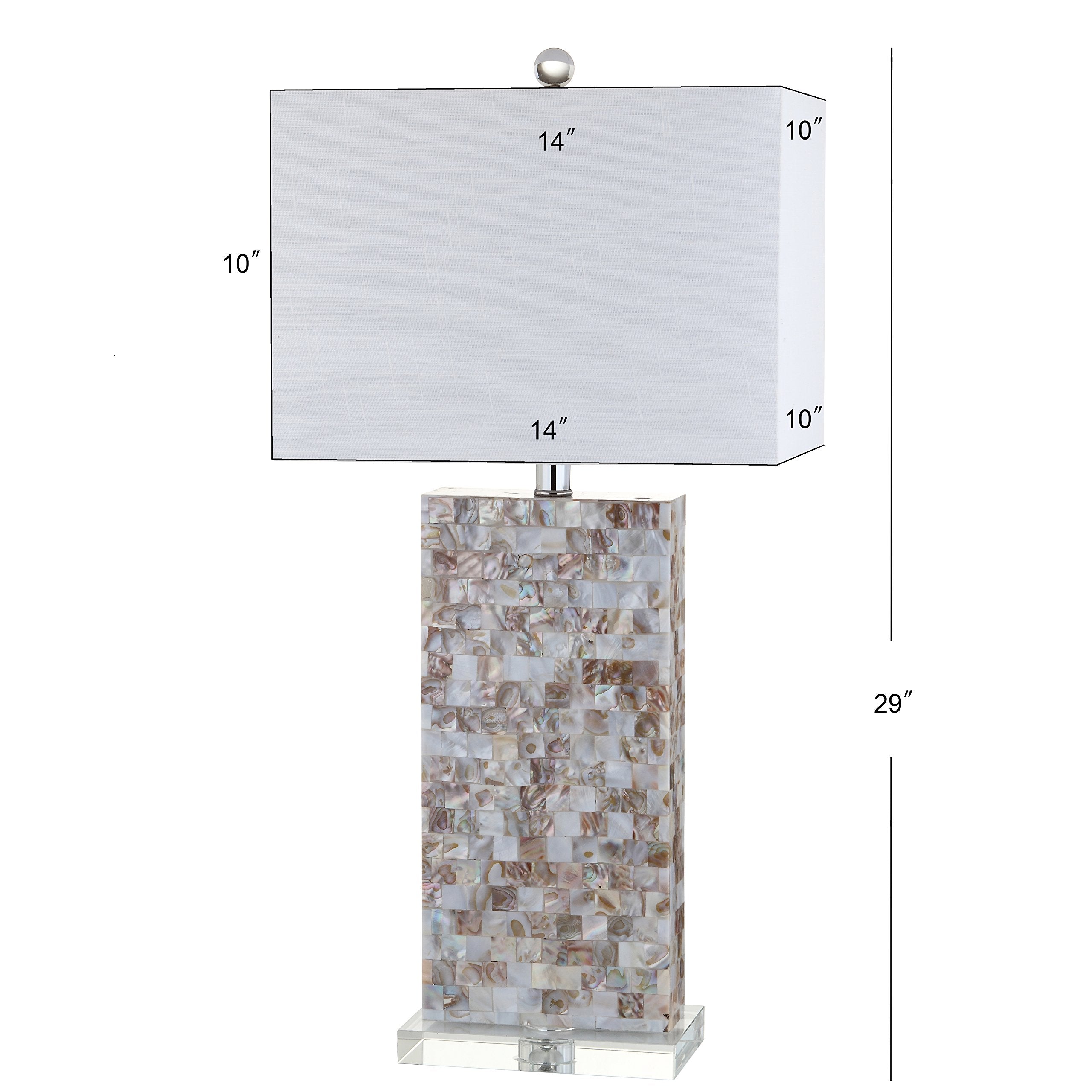 Seashell and Crystal LED Table Lamp Coastal Contemporary Bedside Desk