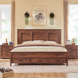 Farmhouse Queen Size Bed Frame with 52" Tall Full-Panel Headboard & Footboard