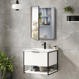 Stainless Steel Medicine Mirror Cabinet for Bathroom with Golden Framed Door