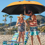 Beach Umbrella 6.5FT Portable - Patio Umbrella with Sand Anchor Tilt Vent - UPF50+ UV Protection