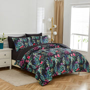 7 Piece Bed in a Bag Floral Comforter Set, Botanical Flowers Comforter and Sheet Set