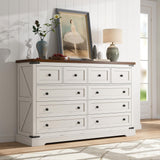 White Dresser,10 Drawer Dresser for Bedroom, 55" Wide Dressers & Chest of Drawers for