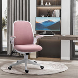 Linen-Touch Fabric Office Chair Swivel Task Chair with Adjustable Lumbar Support,