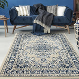 Oriental 5x7 Traditional Medallion Indoor Area Rug Siesta (Black Beige, 5'3" x 7')