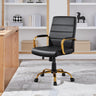 Mid-Back PU Leather Office Chair with Lumbar Support