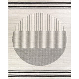 Penrod Modern Geometric Area Rug,7'10" x 10',Black/Ivory