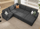 Sleeper Sectional Sofa with Pull Out Bed, U Shaped Sectional Couch with Storage Chaise