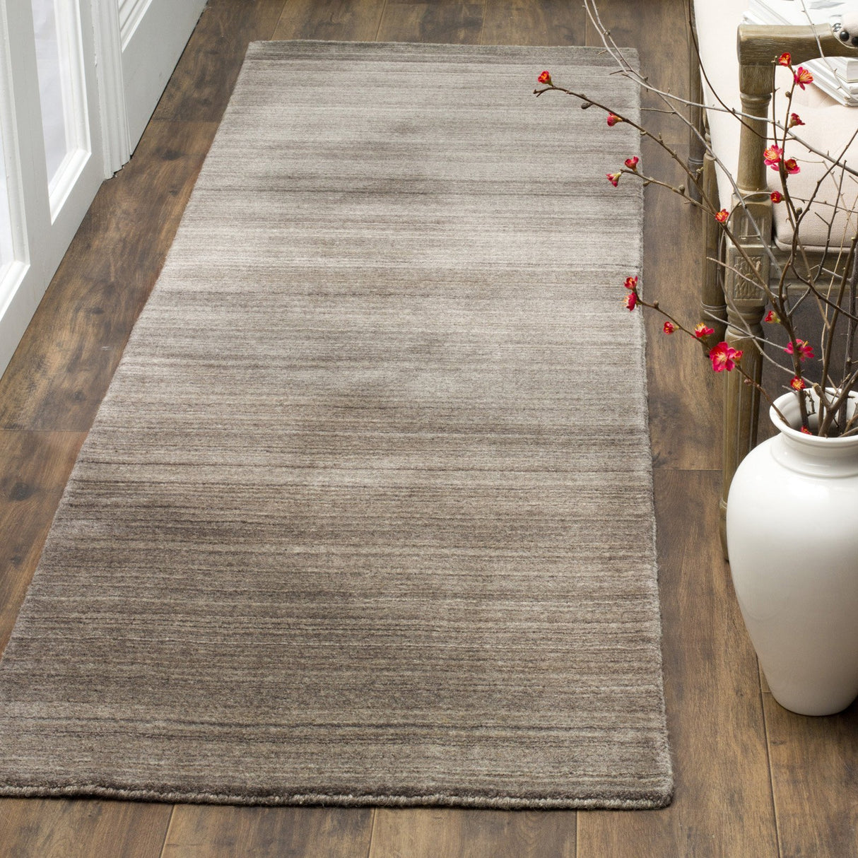 Himalaya Collection 6' Square Taupe HIM820B Handmade Premium Wool Area Rug