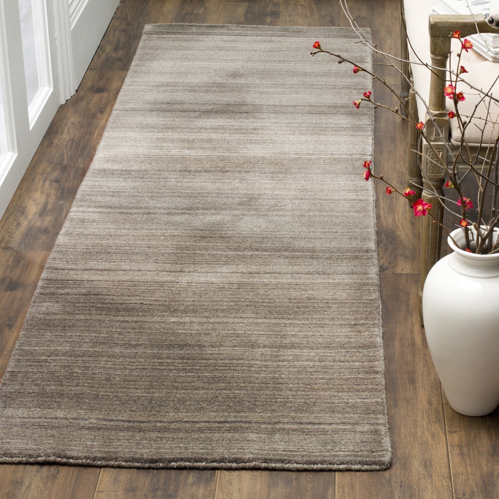 Himalaya Collection 6' Square Taupe HIM820B Handmade Premium Wool Area Rug