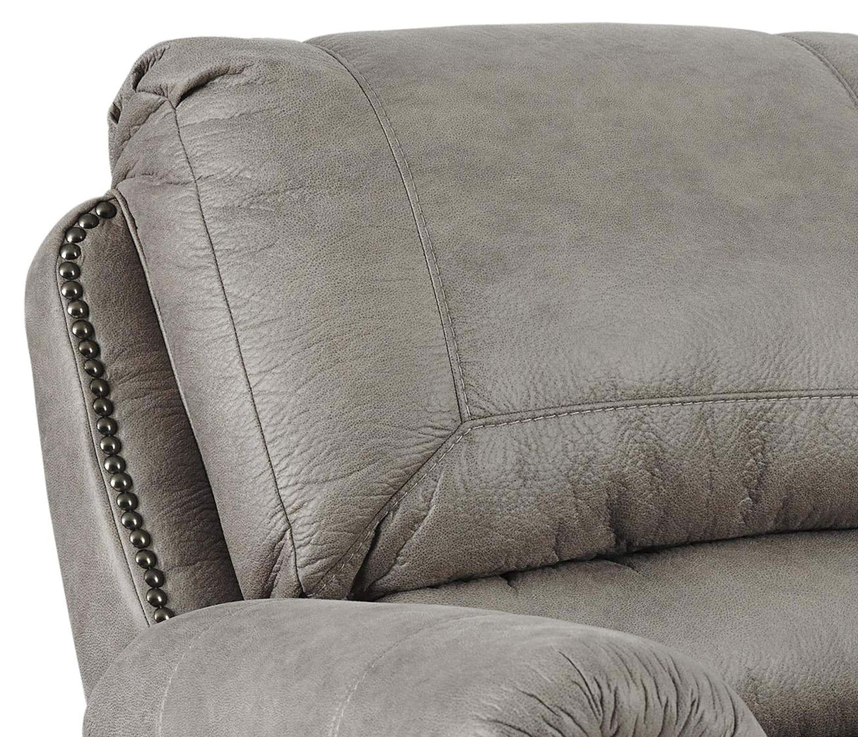 Back Rocker Recliner with Nailhead Trim, Gray