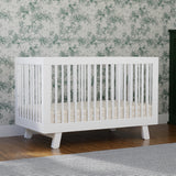 Hudson 3-in-1 Convertible Crib with Toddler Bed Conversion Kit in White,