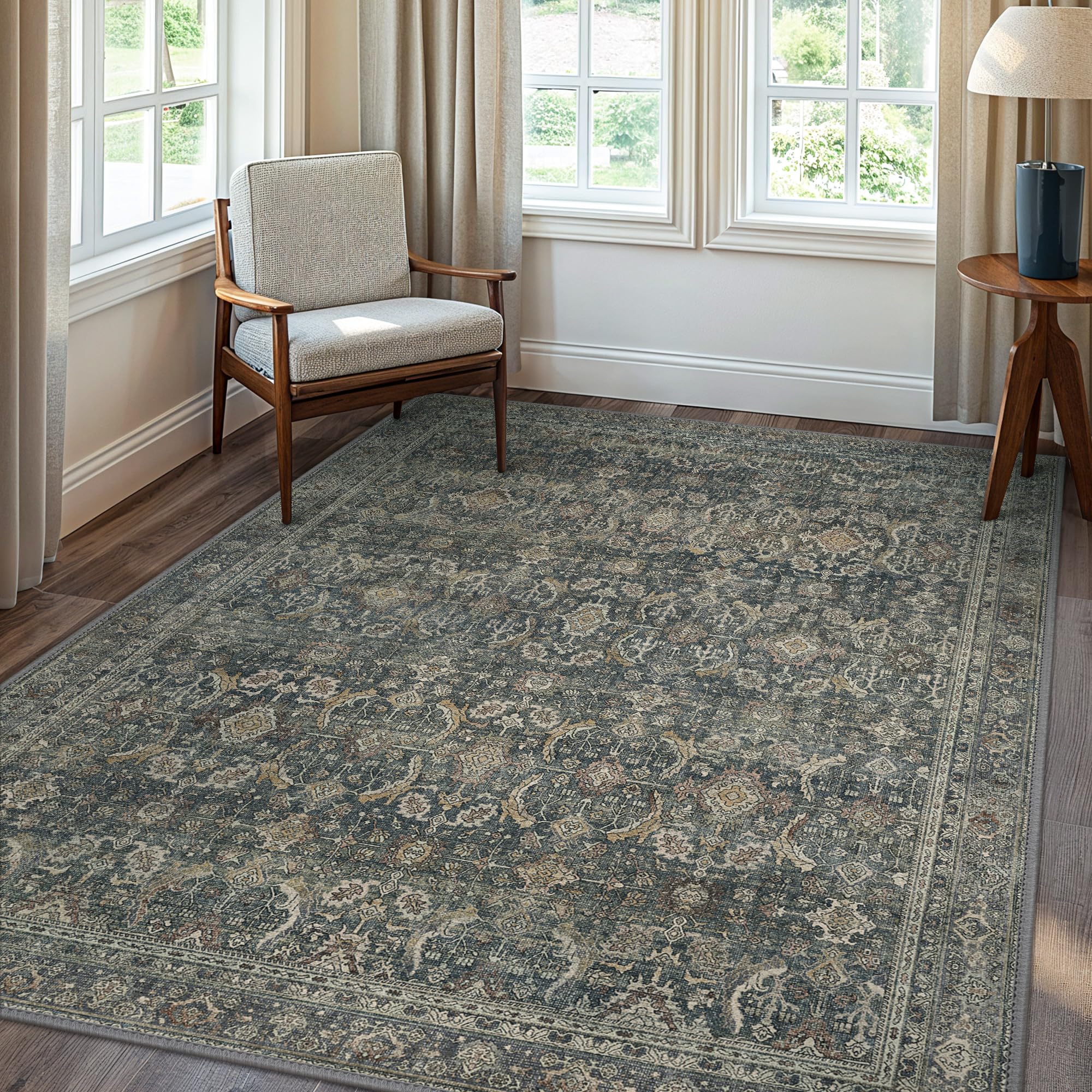 8X10 Area Rugs Machine Washable Runner Rugs for Living Room Bedroom Hallway, Non