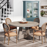 47 Inch Round Dining Table for 4-6 People, Large Kitchen Table, Farmhouse Dining Room Table,