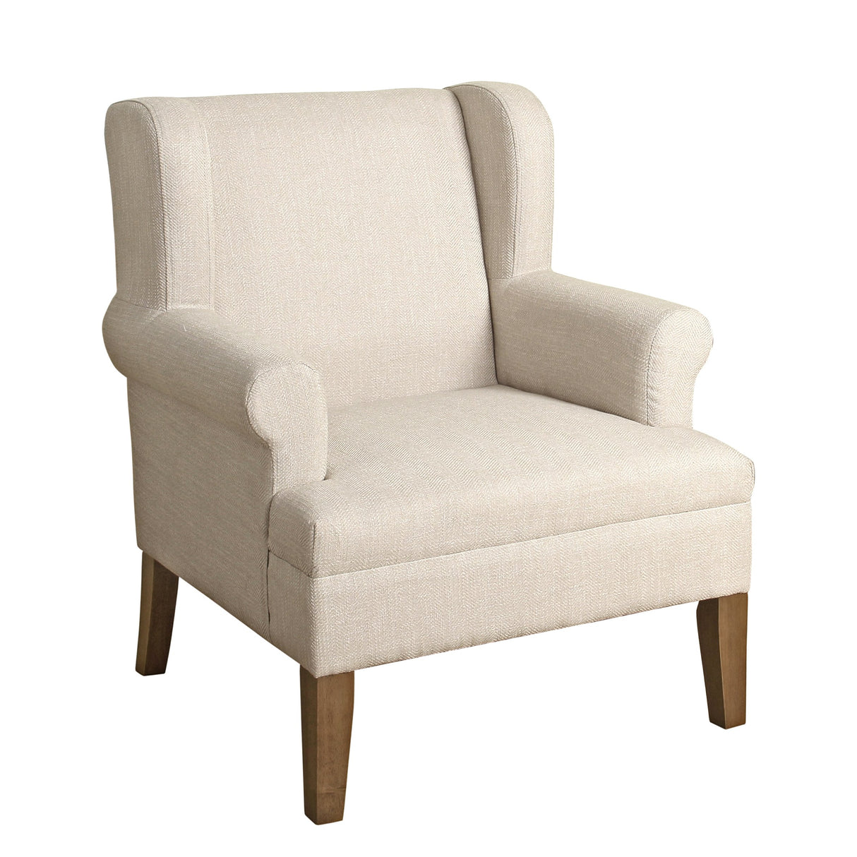 HomePop Emerson Wingback Accent Chair, Cream Small