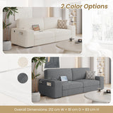 83.5" W Modern Sofa Couch 2 Seater Corduroy Fabric Sofa