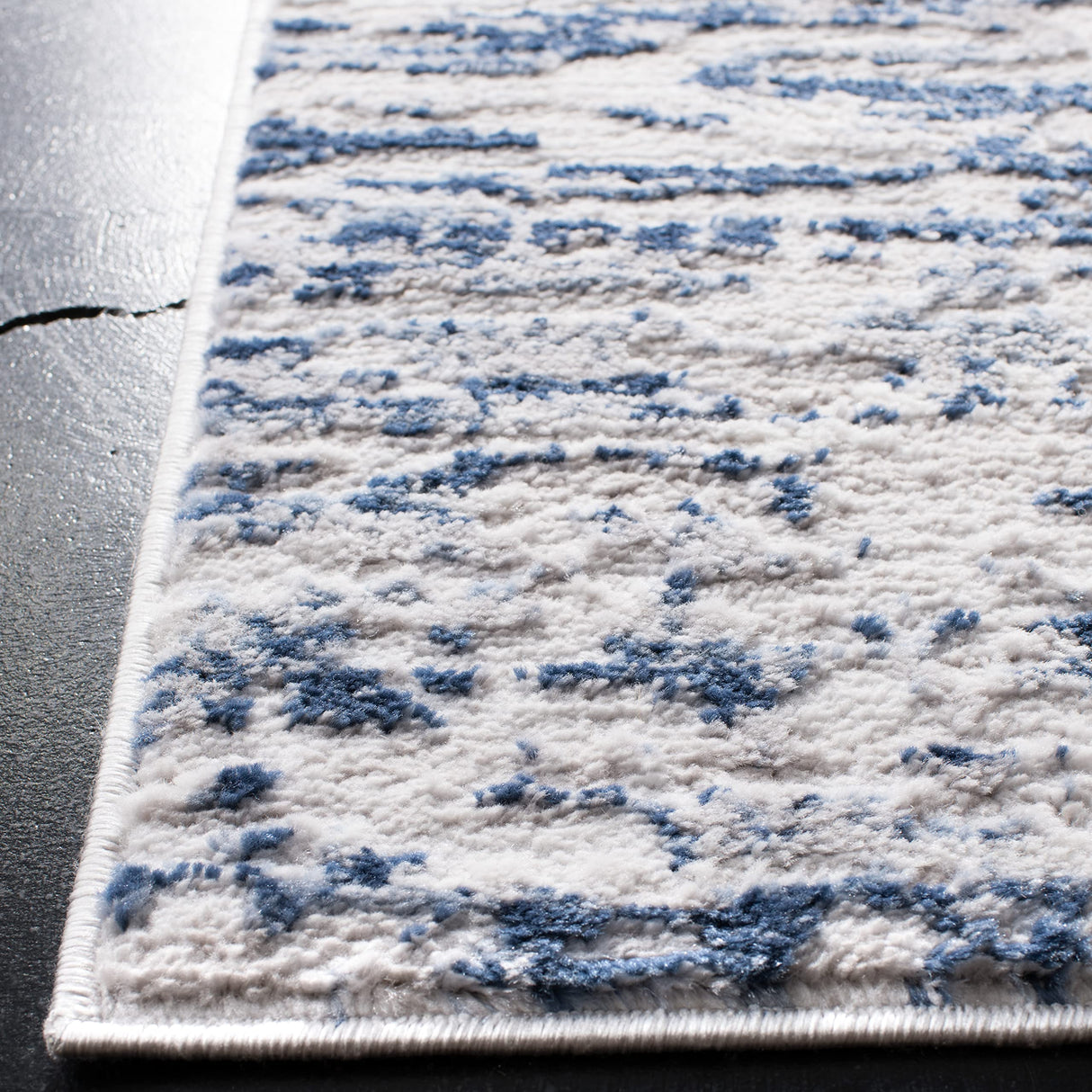 Amelia Collection Area Rug - 8' x 10', Grey & Navy, Modern Abstract Design