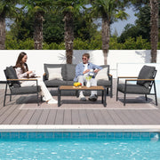Patio Furniture Set, 4 Pieces Outdoor Furniture Patio Conversation Set with High Back