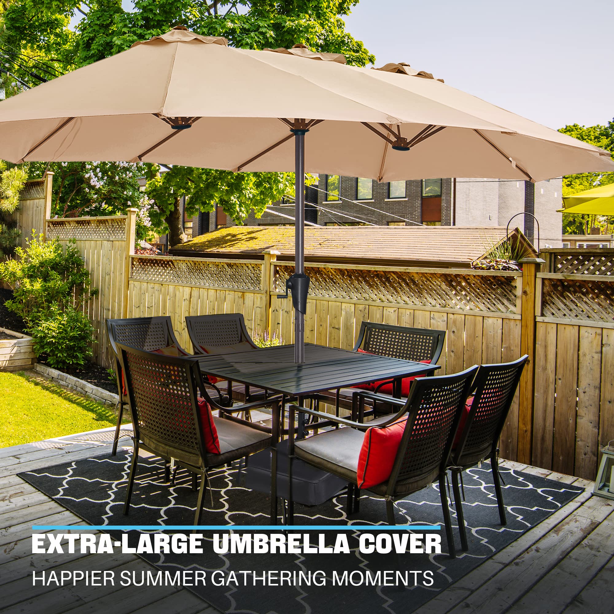 13FT Outdoor Patio Umbrella with Base Included, Double Sided Pool Umbrellas