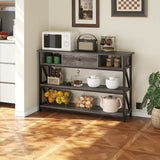 47 Inch Console Sofa Table with Drawer, Industrial Entryway Table with Storage Shelves,