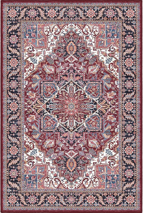 Washable Vintage Area Rug 9x12，Printed Vintage Home Decor)