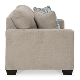 Signature Design by Ashley Deltona Contemporary 2-in-1 Sofa Sleeper with Folding Gel Memory Foam Mattress and 2 Accent Pillows, Queen, Beige