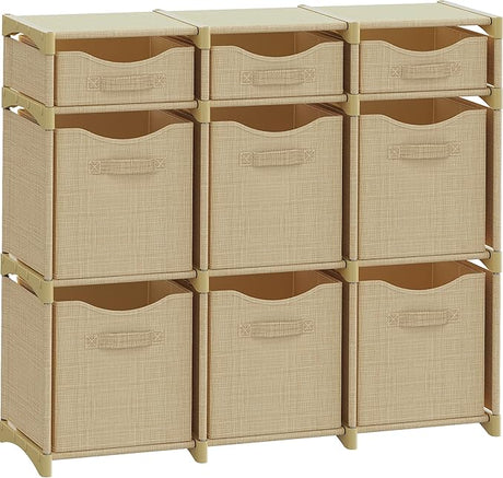 9 Cube Closet Organizers, Includes All Storage Cube Bins, Easy To Assemble Storage Unit With Drawers | Room Organizer For Clothes,