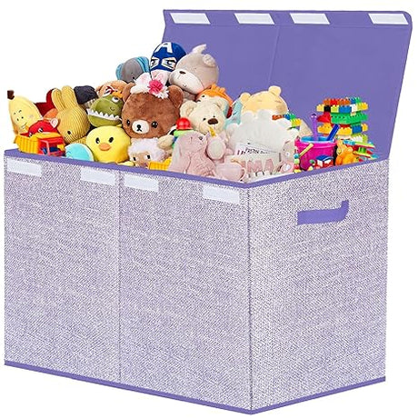 Toy Storage Bins,Large Toy Box Chest with Lids,Foldable Stuffed Animal Toy Organizers and Storage