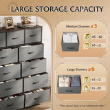 Tall Dresser for Bedroom, Fabric Dresser Storage Tower, Dresser & Chest of Drawers