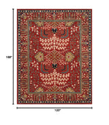 Handmade Traditional Oriental Wool Area Rug 10' x 14' Red Multi