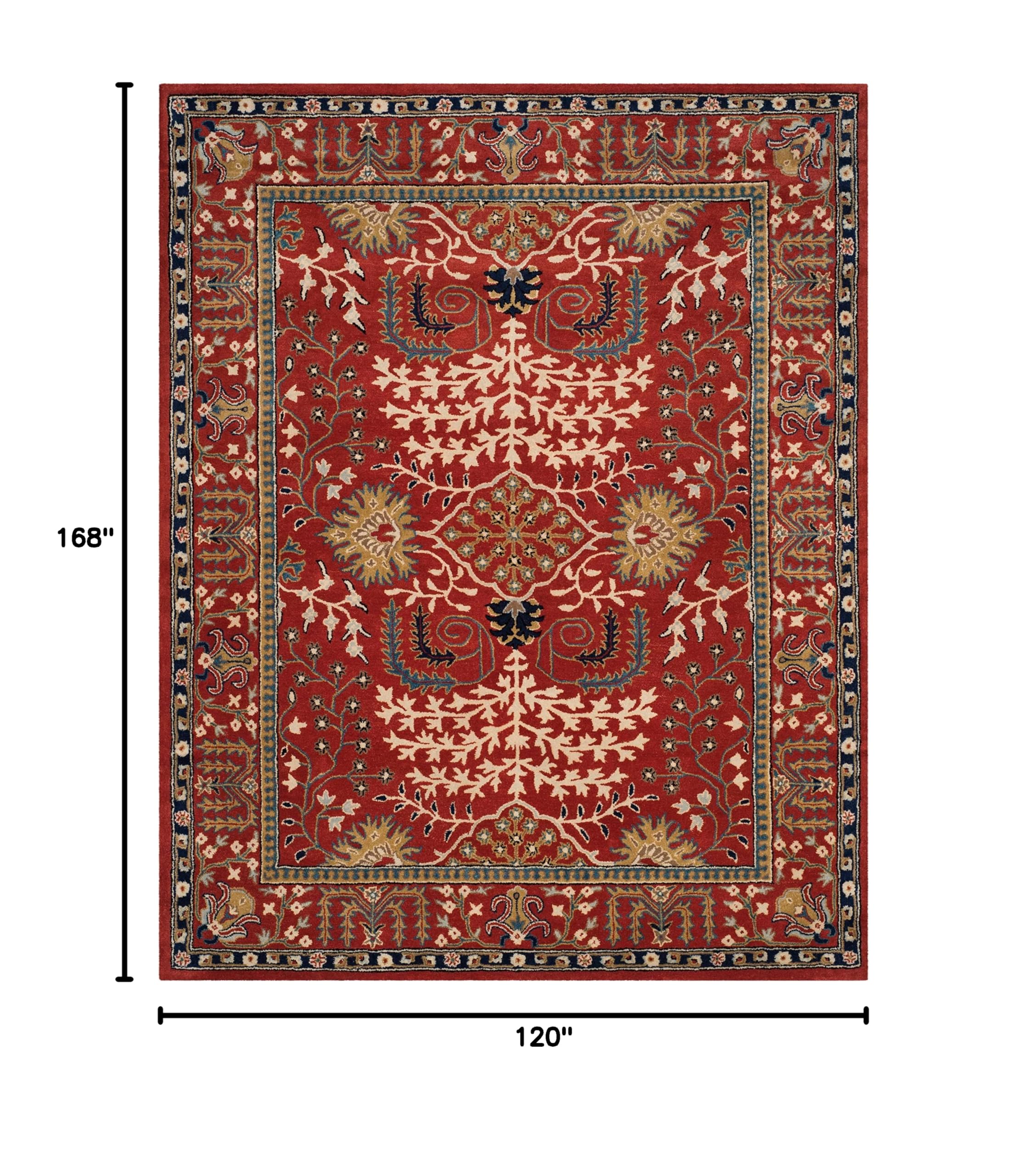 Handmade Traditional Oriental Wool Area Rug 10' x 14' Red Multi