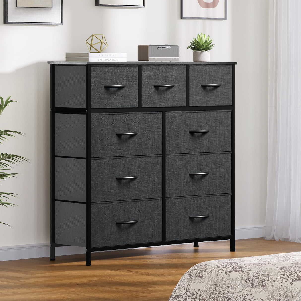 9 Drawers Dresser for Bedroom, Fabric Storage Tower for Living Room, Entryway